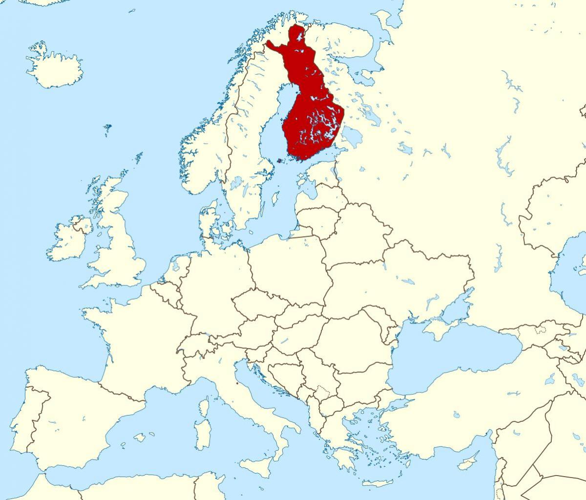 svetovni zemljevid, ki prikazuje Finska