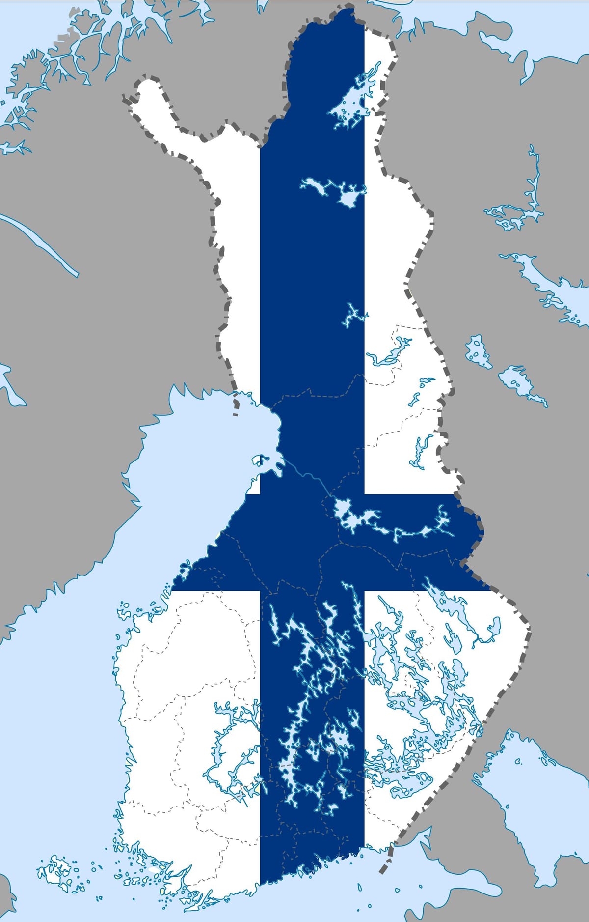 Finska zemljevid zastavo