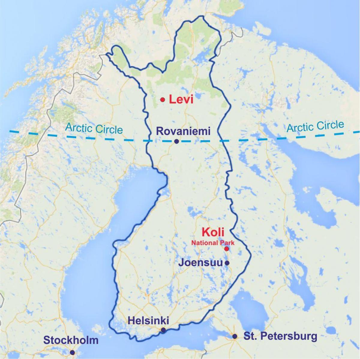 Finska levi zemljevid