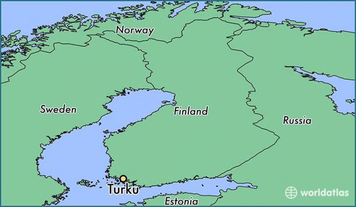 Zemljevid mestu turku na Finskem