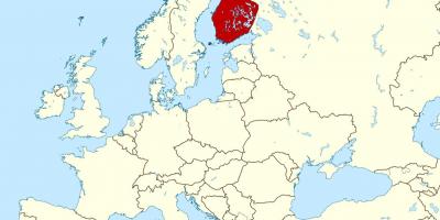 Svetovni zemljevid, ki prikazuje Finska