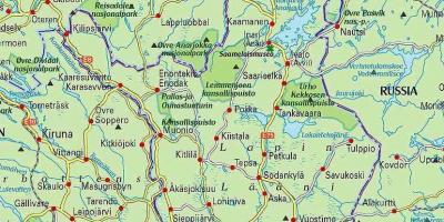 Zemljevid Finske in lapland