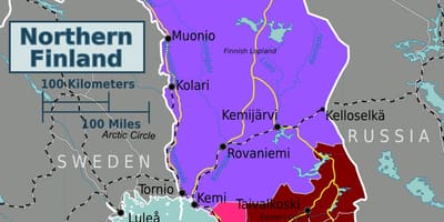 Zemljevid severna Finska