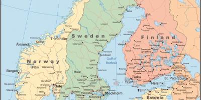 Zemljevid Finske in okoliških državah